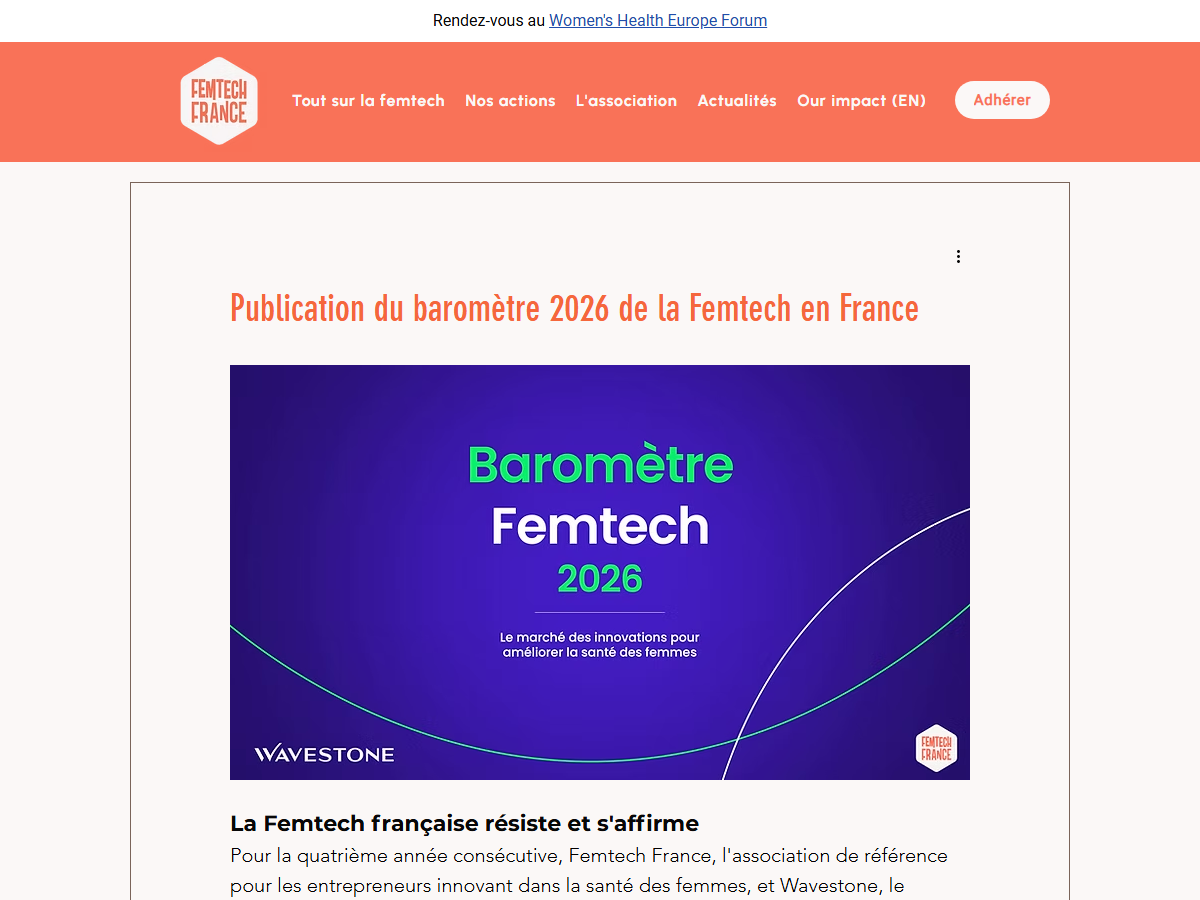 Report artwork: 2026 Barometer of FemTech in France